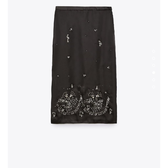 ZARA 2PIECES LIMITED EDITION JEWEL TRIM SATIN EFFECT SKIRT AND TOP - Picture 6 of 11